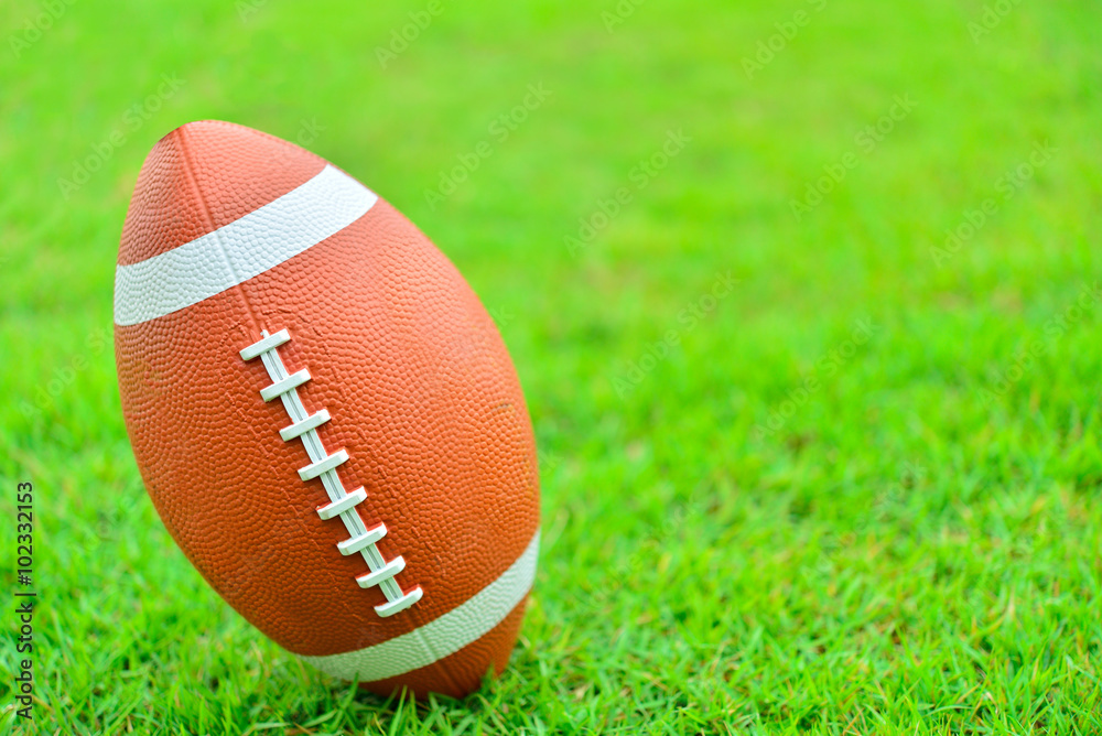 Football Ready for kickoff (close view),Select focus. Football Ready for kickoff (close view),Select focus.