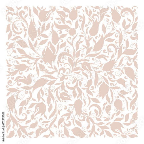 Vector illustration of square made with floral elements