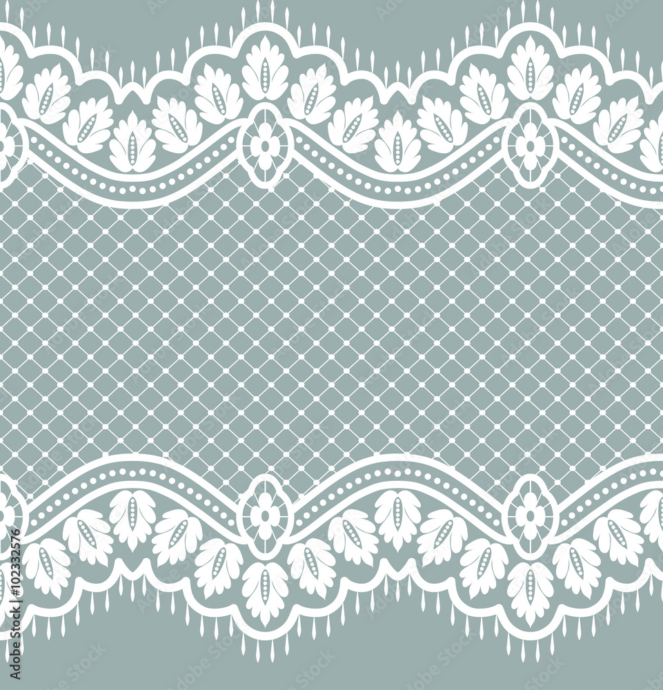 Seamless lace pattern, flower vintage vector background. Stock Vector
