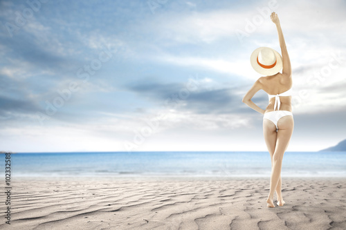 summer photo of woman and bikini 