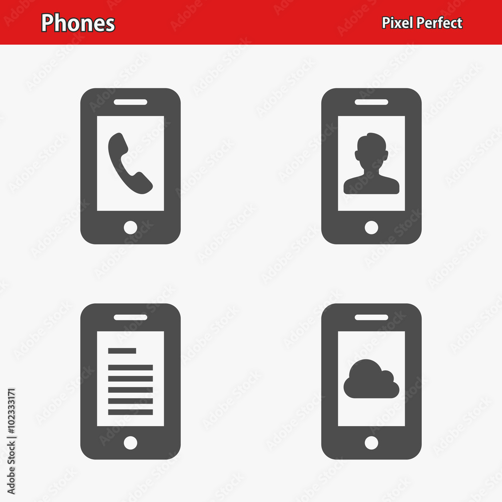 Phones Icons. Professional, pixel perfect icons optimized for both large and small resolutions. EPS 8 format. Phones Icons. Professional, pixel perfect icons optimized for both large and small resolutions. EPS 8 format.