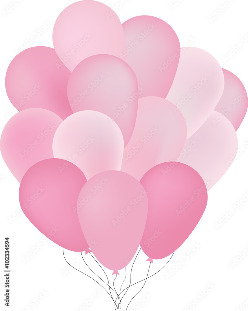background with beautiful pink balloons