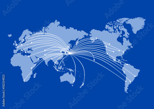 世界地図のイラスト: ビジネス・インターネットイメージ