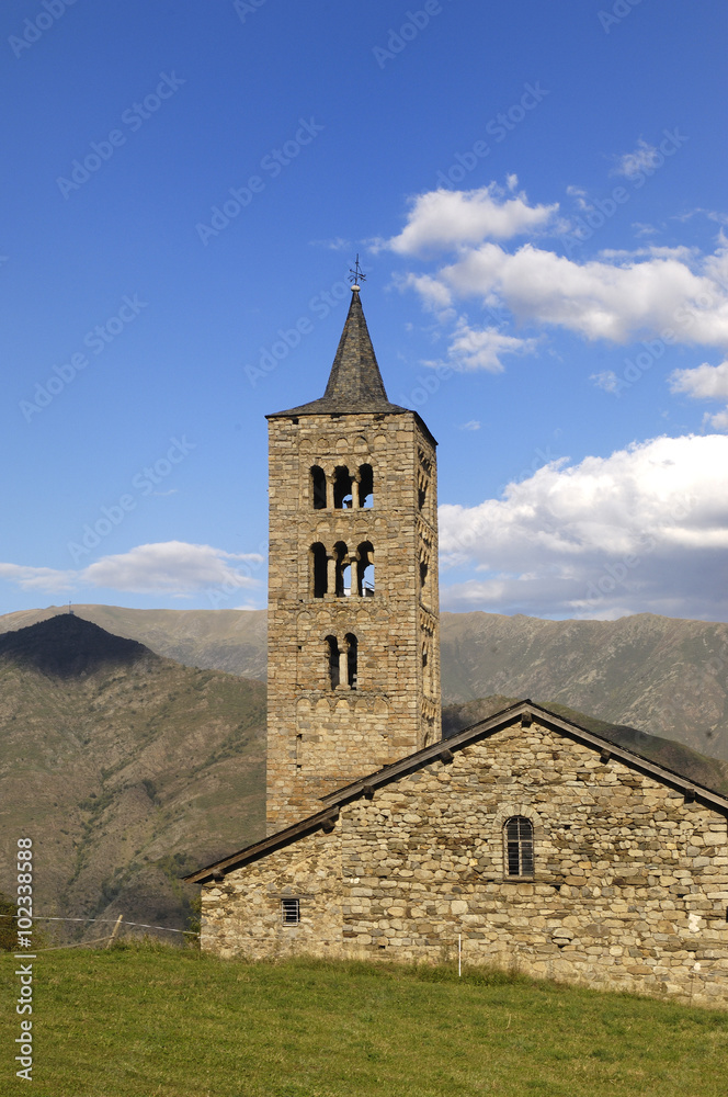 Sant Just and Sant Pastor Church, XI-XII century Romanesque, Son de Pi, Pallars Sobira, Lleida, Catalonia, Spain