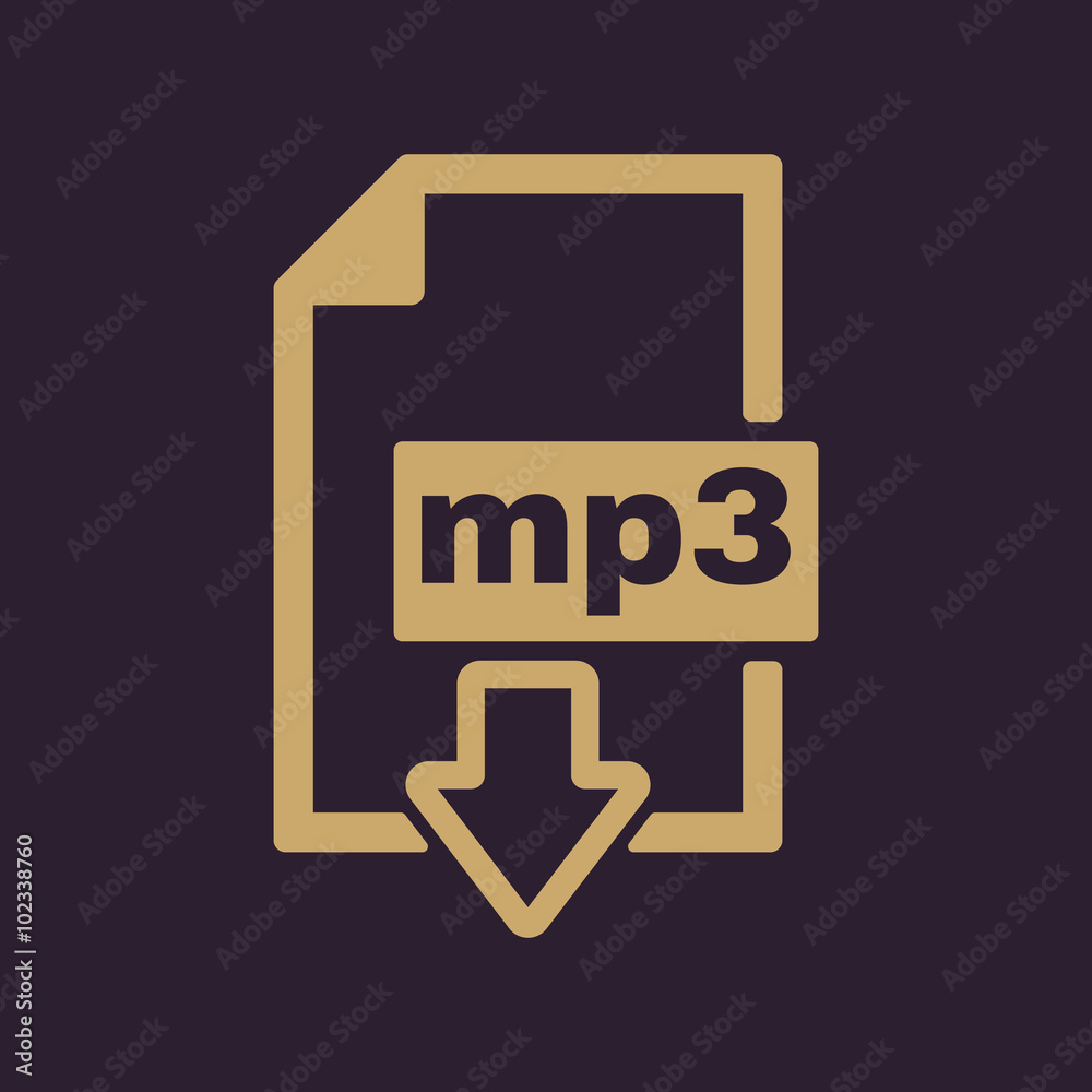 The mp3 icon. File audio format symbol. Flat The mp3 icon. File audio format symbol. Flat