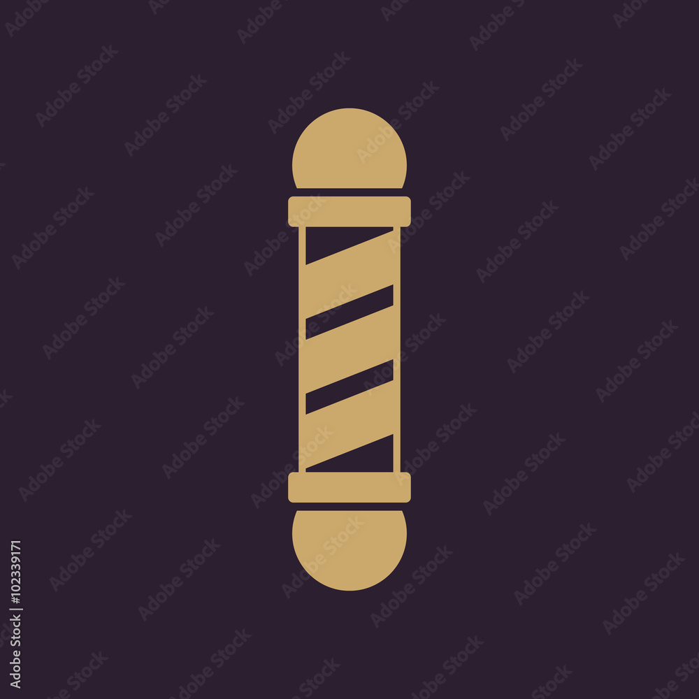 The Barber Pole icon. Barbershop symbol. Flat The Barber Pole icon. Barbershop symbol. Flat