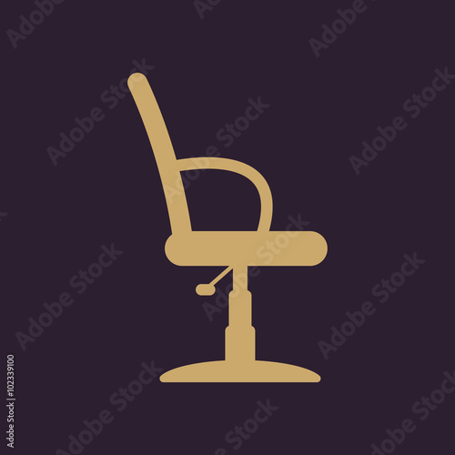 The barber chair icon. Armchair symbol. Flat