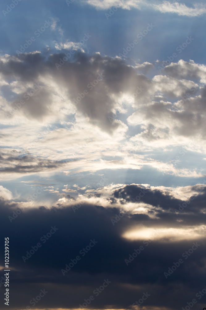 beautiful sky with clouds at dawn