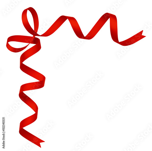 Red silk ribbon corner