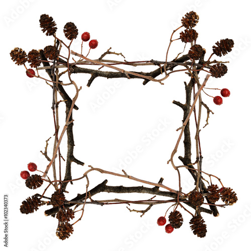Frame made from dry twigs