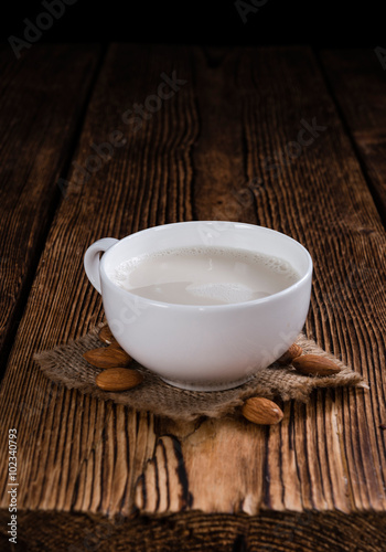 Fresh made Almond Milk (selective focus)