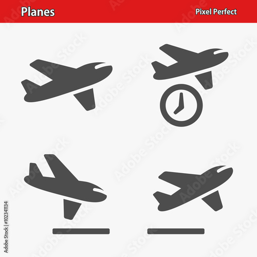 Planes Icons. Professional, pixel perfect icons optimized for both large and small resolutions. EPS 8 format.