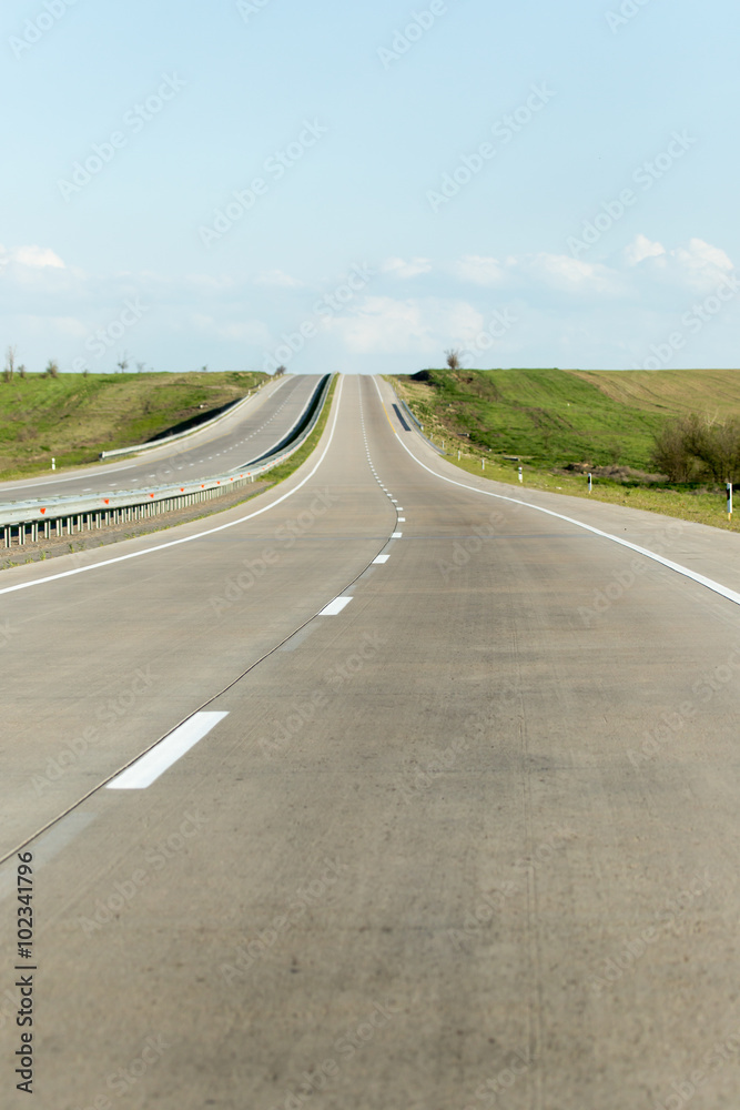 Fototapeta premium new asphalt road on nature