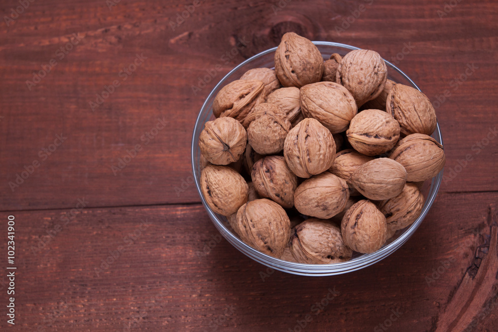 Plate with walnuts Plate with walnuts