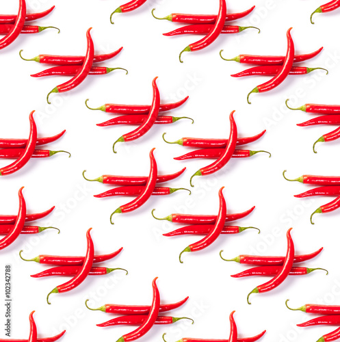 tile pattern hot pepper on a white background