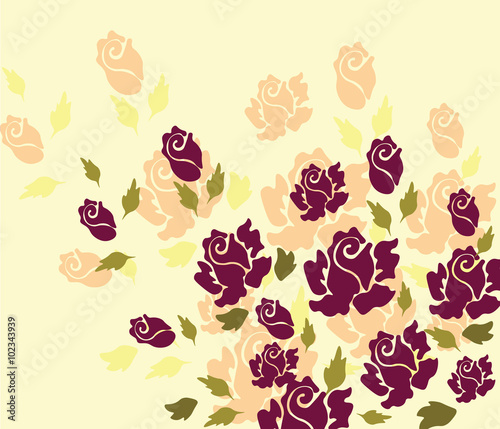 Rose flower background. Vector