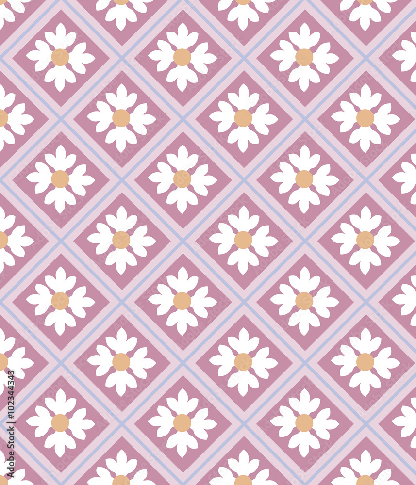 Chamomile ornament pattern background. Vector