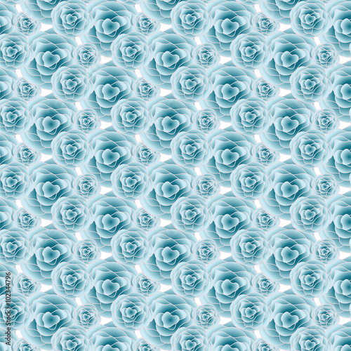 Blue Rose pattern background. Vector