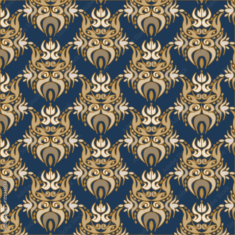 Stylized waterlily pattern. Vector Stylized waterlily pattern. Vector