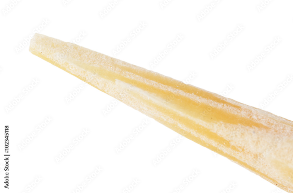 toothpick on a white background. macro toothpick on a white background. macro