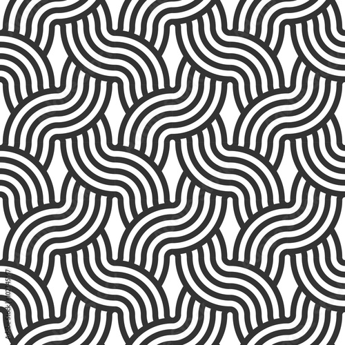 Vector seamless texture. Modern abstract background. Monochrome geometric pattern of intersecting lines.