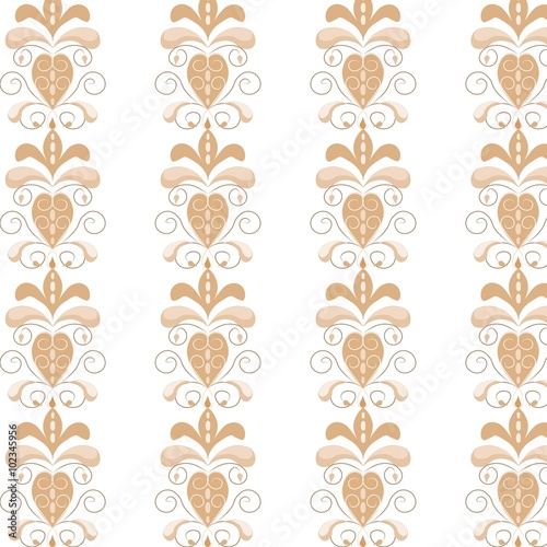 Natural floral ornament with swirls. Vector