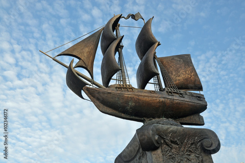 Sailboat, part of the sculpture. Russia photo