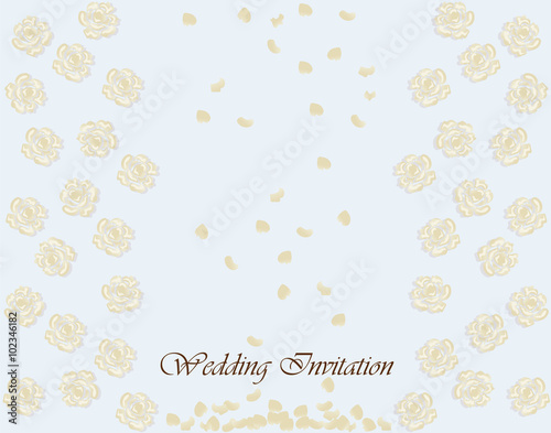 Classic invitation card with floral ornament. Vector