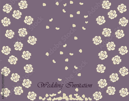 Classic invitation card with floral ornament. Vector