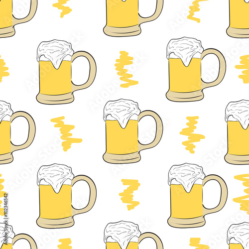 Seamless beer with foam