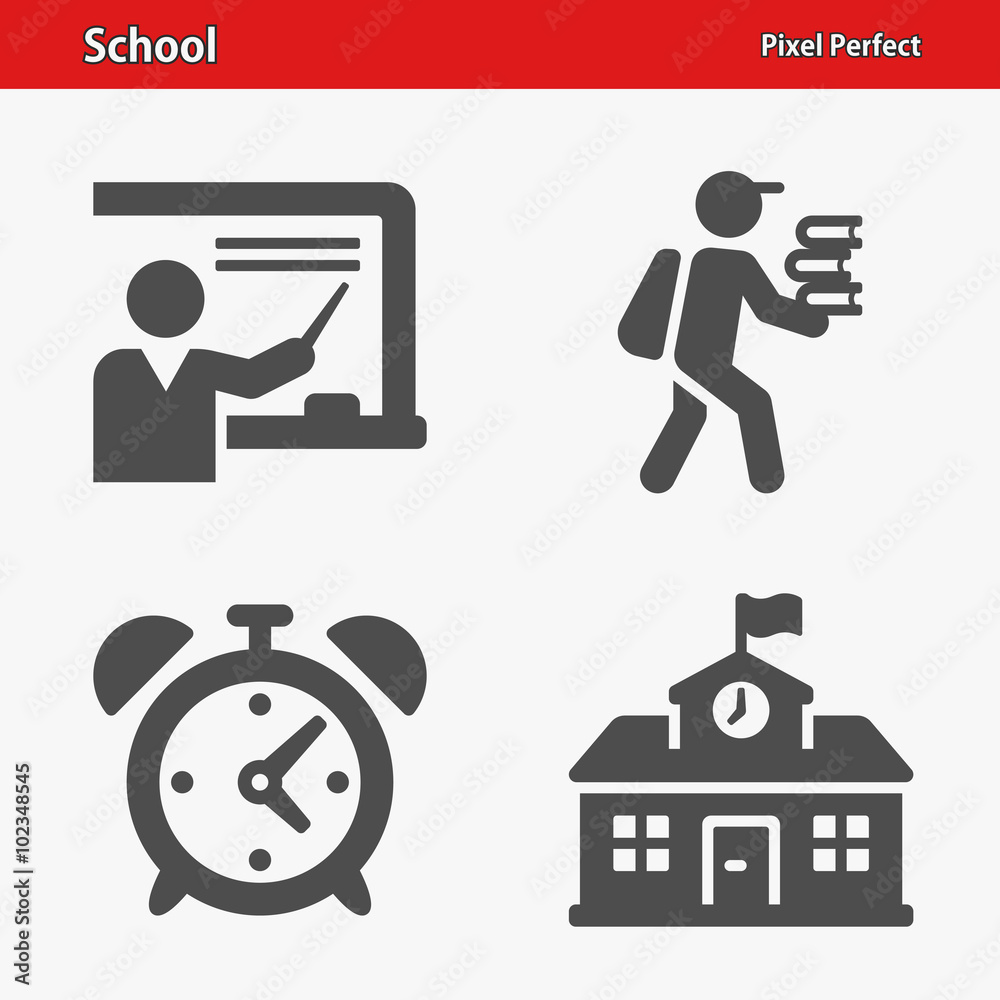 Fototapeta premium School Icons. Professional, pixel perfect icons optimized for both large and small resolutions. EPS 8 format.