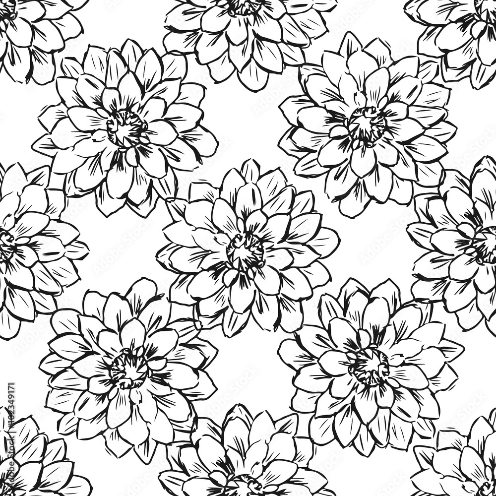 Hand draw seamless floral pattern. 