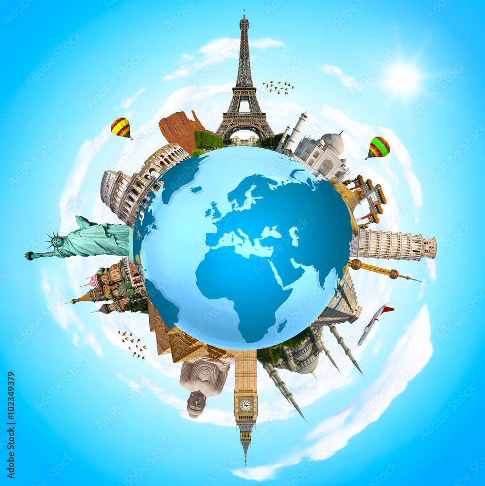 Naklejka premium Illustration of famous monument of the world