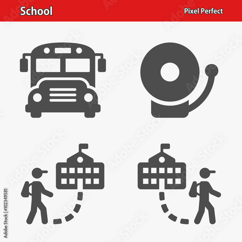 School Icons. Professional, pixel perfect icons optimized for both large and small resolutions. EPS 8 format.
