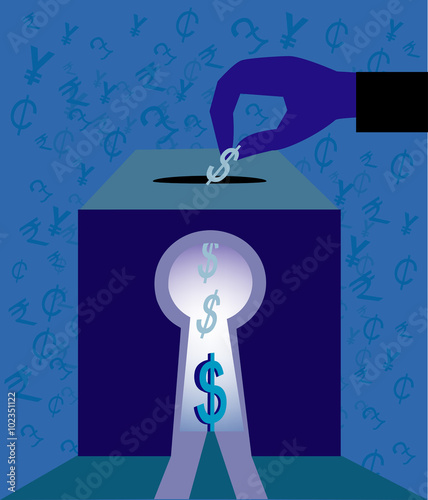 Save The  Dollar, All elements are in separate layers color can be changed easily.


