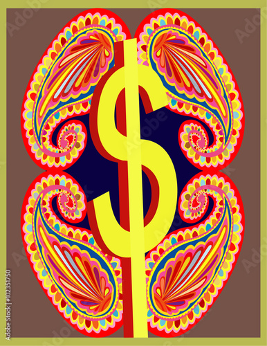 Dollar,All elements are in separate layers color can be changed easily.


