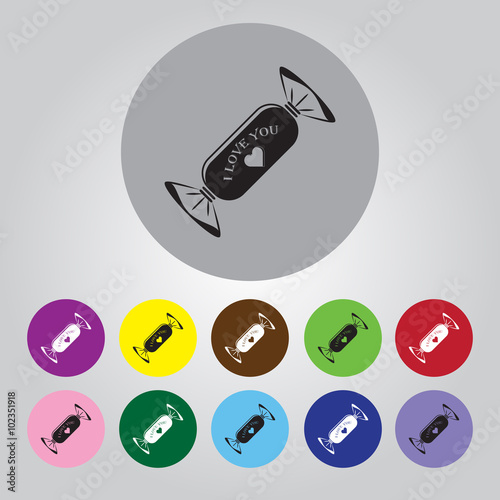 Candy - Valentine's Day vector icon