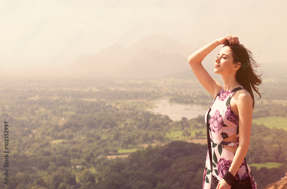 Naklejka premium Portrait of a beautiful redhead woman