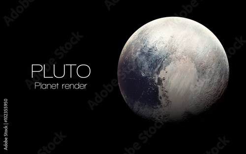 Pluto - High resolution 3D images presents planets of the solar system. This image elements furnished by NASA.