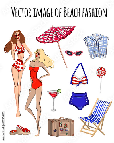 Vector image Beach fashion