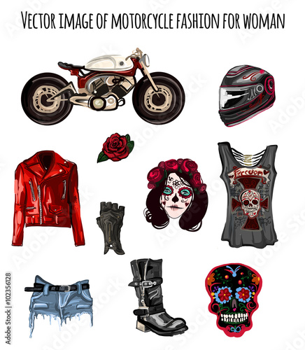 Biker's  fashion in style Day of the Dead