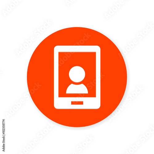 Fototapeta Naklejka Na Ścianę i Meble -  Orange Flat App Icon