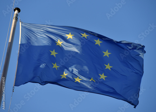 European Union flag streaming in the wind
