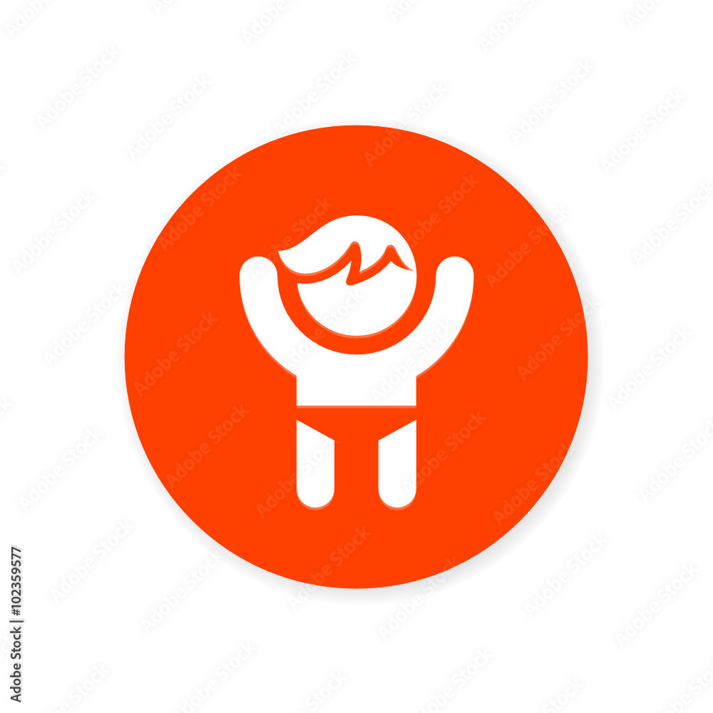 Obraz premium Orange Flat App Icon
