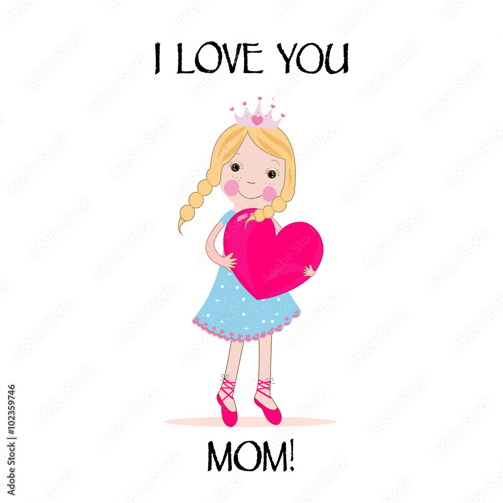 Love fairy holding heart vector background Love fairy holding heart vector background