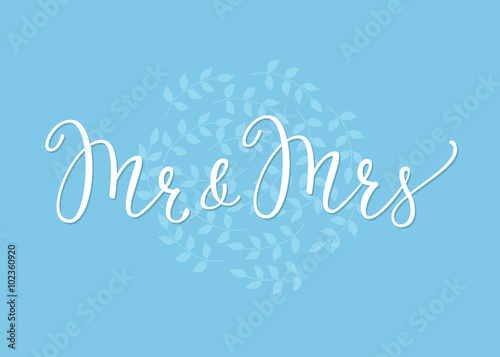 Mr Mrs Wedding simple lettering decor