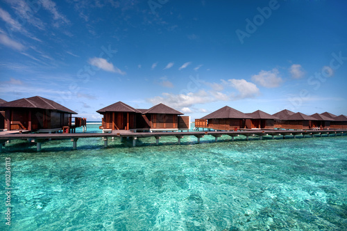 Water villas at Maldivian resort