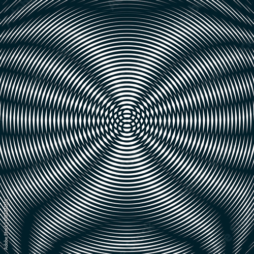 Striped  psychedelic background with black and white moire lines