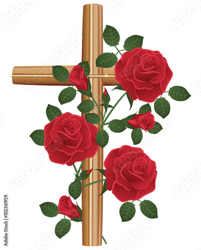 Kreuz mit Rosen