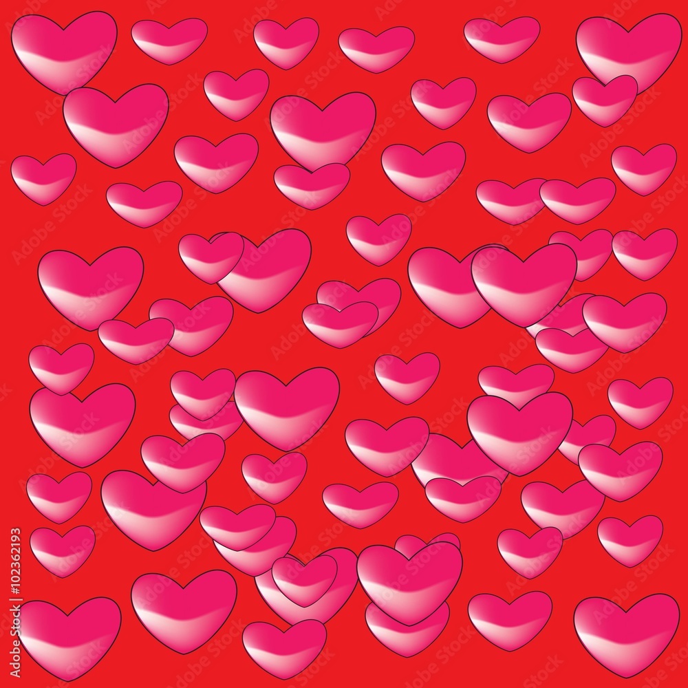 Seamless vector pattern of the small hearts on red background. Seamless vector pattern of the small hearts on red background.